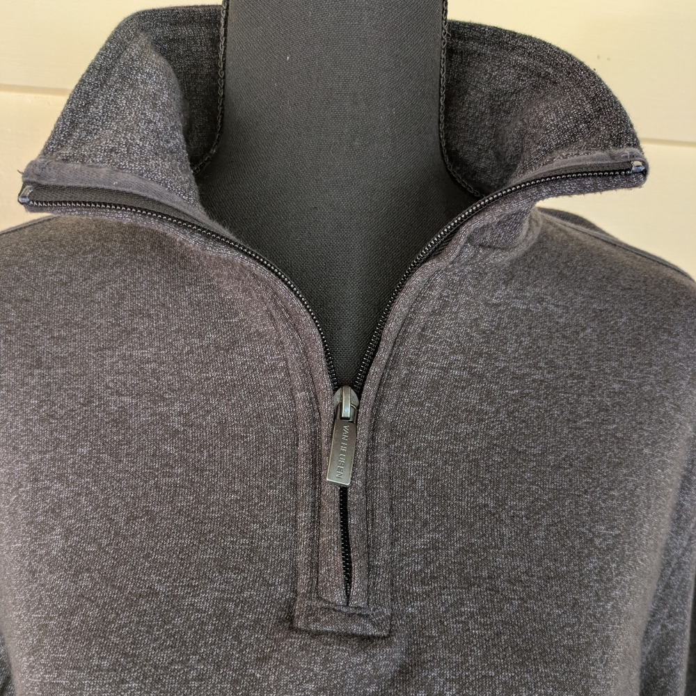 Van Heusen Flex Charcoal Quarter Zip Pullover Size S/P